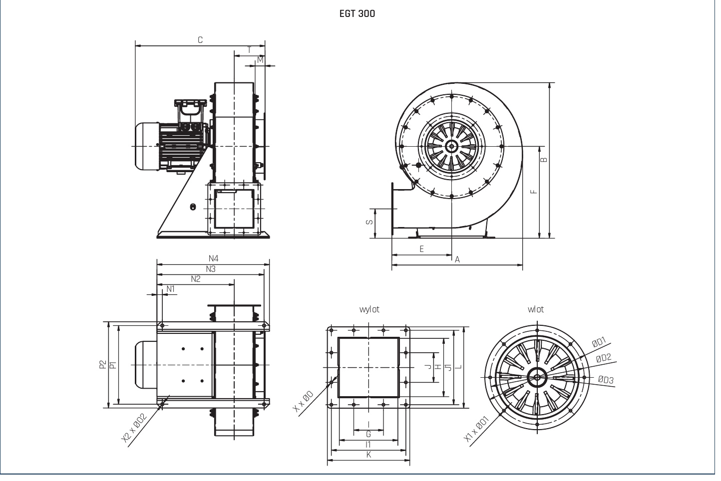 Rysunek wymiarowy EGT 300